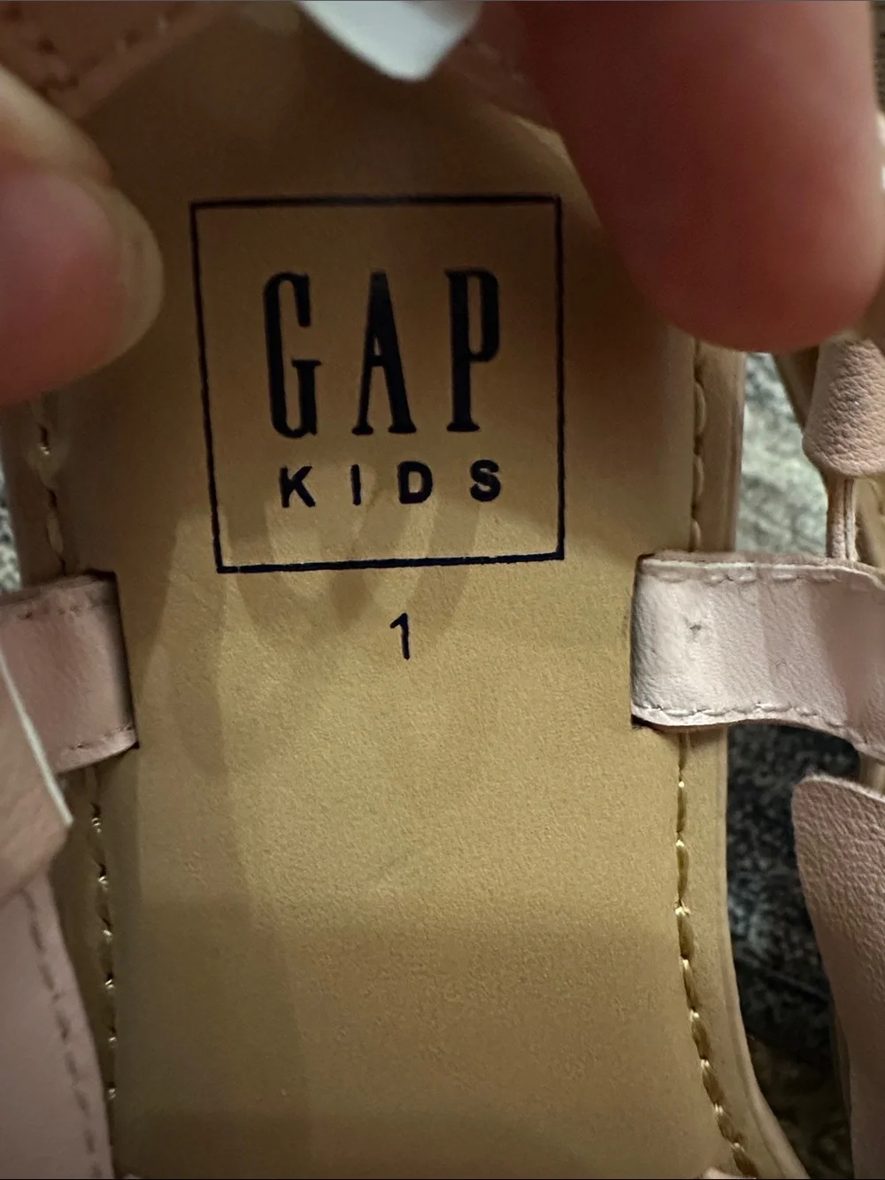 GAP Kids Blush Pink Bow T-Strap Sandals